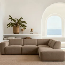 Mangohoutonline Hoekbank Isabel 4-zits Rechts Taupe Mahom