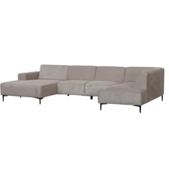 Mangohoutonline Hoekbank Madrid 5-zits U-opstelling Rechts Stone Mahom