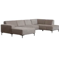 Mangohoutonline Hoekbank Madrid 5-zits U-opstelling Rechts Stone Mahom