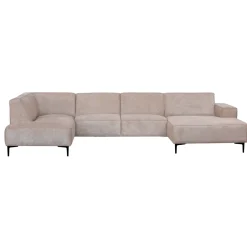 Mangohoutonline Hoekbank Madrid 5-zits U-opstelling Links Beige Mahom