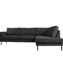 Mangohoutonline Hoekbank Malaga 4-zits Rechts Antraciet Mahom