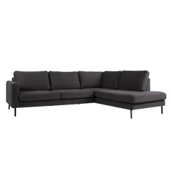 Mangohoutonline Hoekbank Malaga 4-zits Rechts Antraciet Mahom