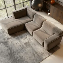 Mangohoutonline Hoekbank Milo 4-zits Links Taupe Mahom