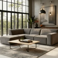 Mangohoutonline Hoekbank Milo 4-zits Links Taupe Mahom