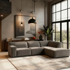 Mangohoutonline Hoekbank Milo 4-zits Rechts Taupe Mahom