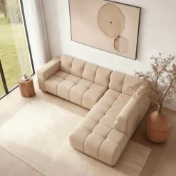 Mangohoutonline Hoekbank Noah 4-zits Rechts Crème Mahom