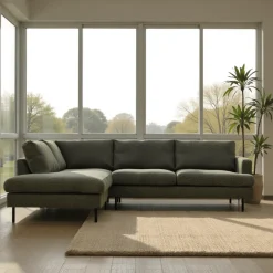 Mangohoutonline Hoekbank Nolio 4-zits Links Groen