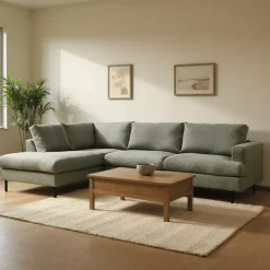 Mangohoutonline Hoekbank Nolio 4-zits Links Groen