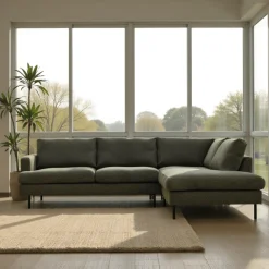 Mangohoutonline Hoekbank Nolio 4-zits Rechts Groen