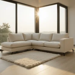 Mangohoutonline Hoekbank Nora 4-zits Links Crème