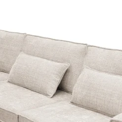 Mangohoutonline Hoekbank Nova 4-zits Links Crème Mahom