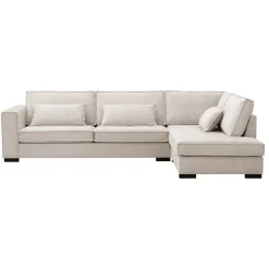 Mangohoutonline Hoekbank Nova 4-zits Rechts Crème Mahom