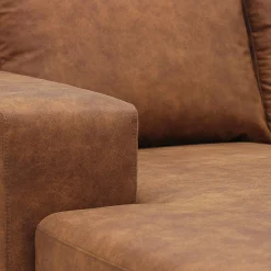 Mangohoutonline Hoekbank Santiago 4-zits U-opstelling Rechts Cognac Mahom