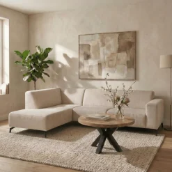 Mangohoutonline Hoekbank Sevilla 4-zits Links Beige Mahom