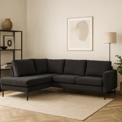 Mangohoutonline Hoekbank Sterre 4-zits Links Antraciet Mahom