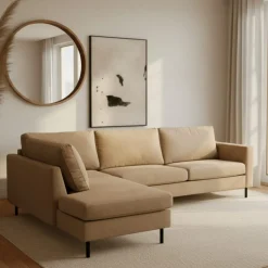 Mangohoutonline Hoekbank Sterre 4-zits Links Crème Mahom