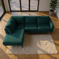 Mangohoutonline Hoekbank Sterre 4-zits Links Groen Mahom