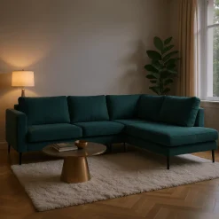 Mangohoutonline Hoekbank Sterre 4-zits Rechts Groen Mahom