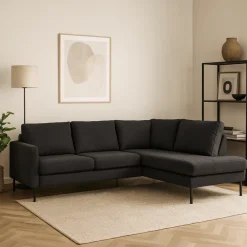 Mangohoutonline Hoekbank Sterre 4-zits Rechts Antraciet Mahom