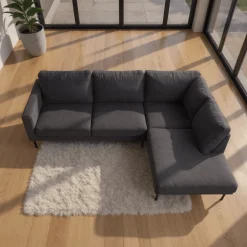 Mangohoutonline Hoekbank Sterre 4-zits Rechts Antraciet Mahom