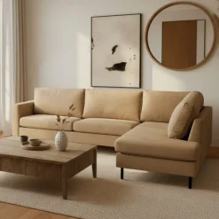 Mangohoutonline Hoekbank Sterre 4-zits Rechts Crème Mahom