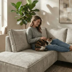 Mangohoutonline Hoekbank Valencia 4-zits Links Grijs Mahom