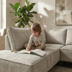 Mangohoutonline Hoekbank Valencia 4-zits Links Grijs Mahom