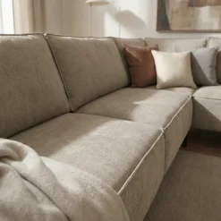 Mangohoutonline Hoekbank Valencia 4-zits Rechts Grijs Mahom