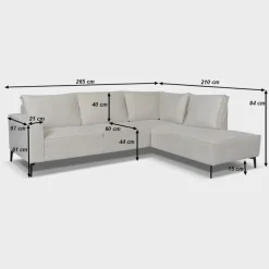 Mangohoutonline Hoekbank Valencia 4-zits Rechts Donkergrijs Mahom