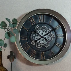 Mangohoutonline Klok Maddox S messing Ø64cm