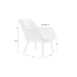 Mangohoutonline Loungefauteuil Filip Vintage Bruin Jacob Jenzens