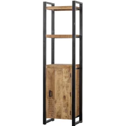 Mangohoutonline Mangohouten Boekenkast Britt met een kastdeur Mahom