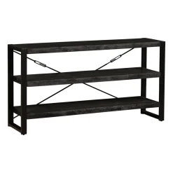 Mangohoutonline Mangohouten Boekenkast Britt Black 150 cm Laag Mahom