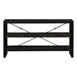 Mangohoutonline Mangohouten Boekenkast Britt Black 150 cm Laag Mahom