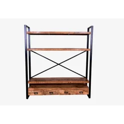 Mangohoutonline Mangohouten Boekenkast Britt 180 cm Mahom