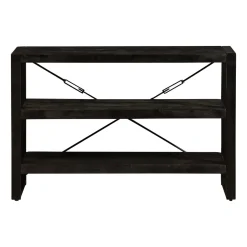 Mangohoutonline Mangohouten Boekenkast Britt Black 120 cm Laag Mahom