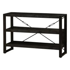 Mangohoutonline Mangohouten Boekenkast Britt Black 120 cm Laag Mahom