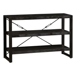 Mangohoutonline Mangohouten Boekenkast Britt Black 120 cm Laag Mahom