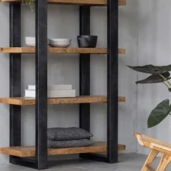 Mangohoutonline Mangohouten Boekenkast Durham 160 cm Mahom