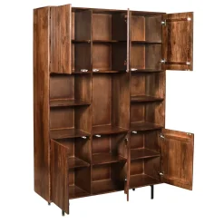 Mangohoutonline Mangohouten Boekenkast Japandi 135 cm Mahom