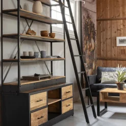 Mangohoutonline Mangohouten Boekenkast Lincoln 160 x 245 cm Mahom