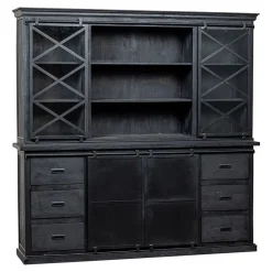 Mangohoutonline Mangohouten Buffetkast Denver Black 200x220 cm X Mahom