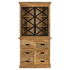 Mangohoutonline Mangohouten Buffetkast Denver 100 cm 6 lades X Mahom