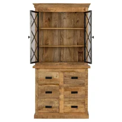 Mangohoutonline Mangohouten Buffetkast Denver 100 cm 6 lades X Mahom