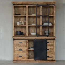 Mangohoutonline Mangohouten Buffetkast Denver 160x220 cm Recht Enkele Deur Mahom