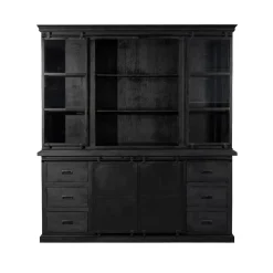 Mangohoutonline Mangohouten Buffetkast Denver Black 200×220 cm Recht Mahom