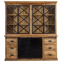 Mangohoutonline Mangohouten Buffetkast Denver 200 cm Dubbele Deurtjes X Mahom