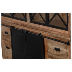 Mangohoutonline Mangohouten Buffetkast Denver 200 cm Dubbele Deurtjes X Mahom