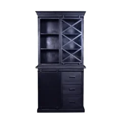 Mangohoutonline Mangohouten Buffetkast Denver Black 100 cm X Mahom