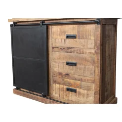 Mangohoutonline Mangohouten Buffetkast Denver 100 cm met Deurtjes X Mahom